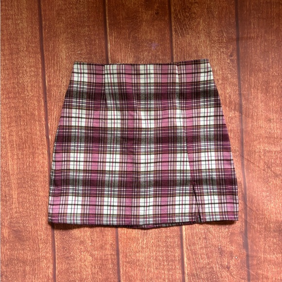 Art Class Pink and White Plaid Skirt - Picture 1 of 2